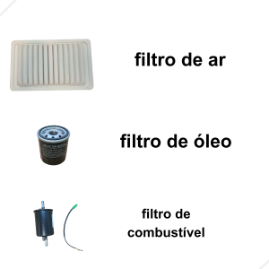 KIT DE FILTRO AR, ÓLEO  E COMBUSTÍVEL  CHERY QQ E NEW QQ 1.0