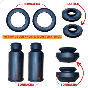 Kit batente amortecedor dianteiro - Towner Jr, Towner Van, Pickup estendida, Effa Pickup (sem capô)